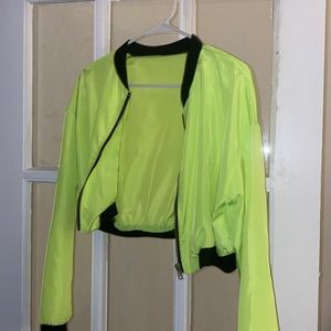 Cropped Neon Yellow Jacket